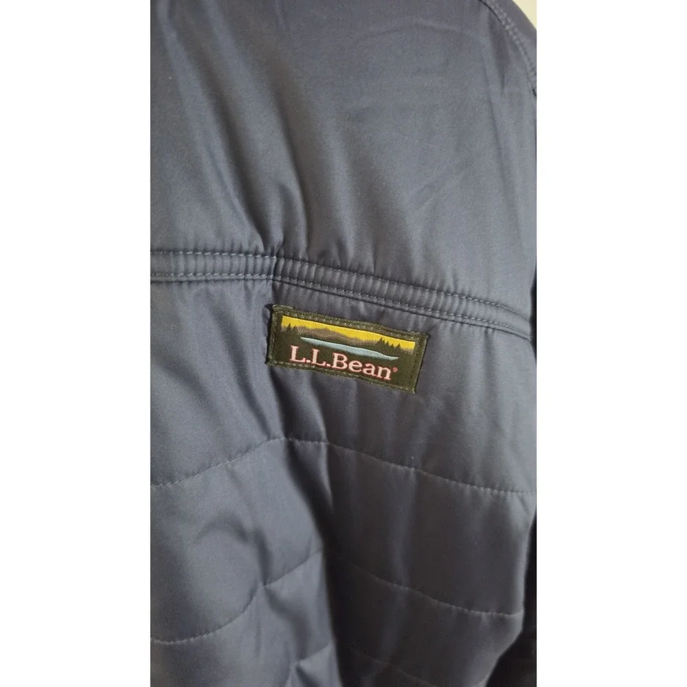 L.L.Bean Men Mountain Classic Puffer Jacket Navy Blue Full Zip SZ XLT ID #512415
